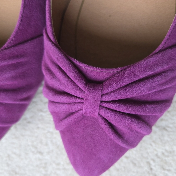 Vionic Gramercy Purple Suede Bow Detail Ballet Flats Size 10 - Picture 3 of 9